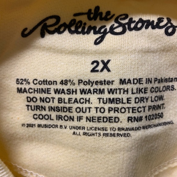 Rolling Stones Long Sleeve Sweater Unisex Yellow Voodoo Lounge 1994 Size 2X - Picture 7 of 8